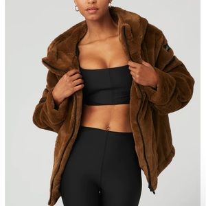 ALO knock out faux fur jacket size XS